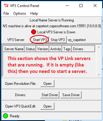 VP3 Control Panel